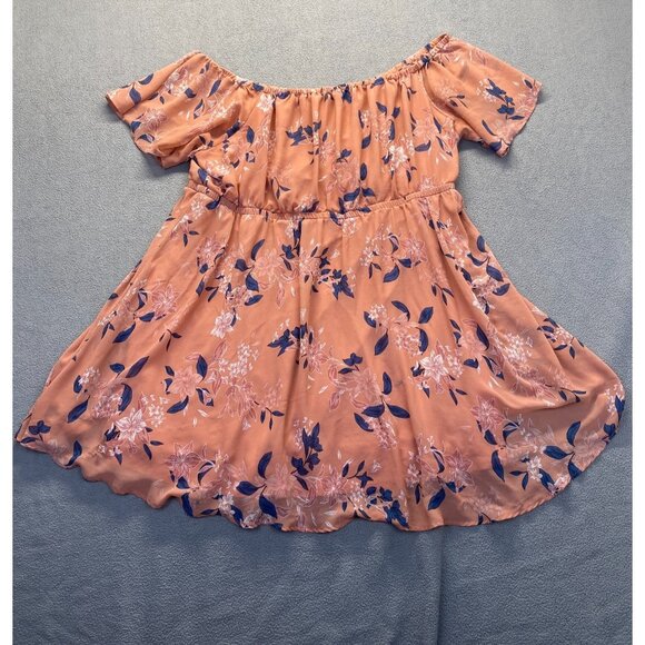 TORRID Floral Chiffon Romantic Feminine Airy Off Shoulder Skater Dress  Size 4 - Picture 5 of 9